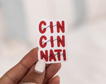 Pegatina impermeable de béisbol de Cincinnati