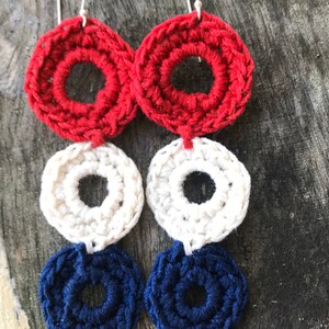 4th of July Crochet Earrings