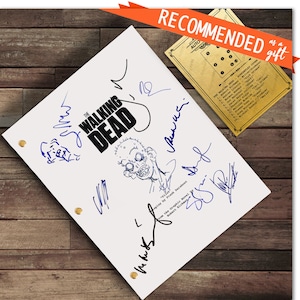 The Walking Dead TV-Show signierte Script Autogrammkarte Andrew Lincoln Norman Reedus Rick Grimes Daryl Dixon Glenn Rhee Maggie Greene