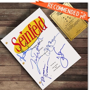 Seinfeld TV Show signierte Drehbuch Autogramm Karte Jerry Seinfeld Larry David Julia Louis Dreyfus Elaine Benes George Constanza Kramer