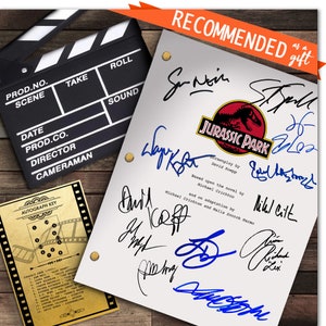 Jurassic Park Film Film Skript Autogramm - Sam Neil, Laura Dern, Jeff Goldblum, Samuel L Jackson, Steven Spielberg, Michael Crichton