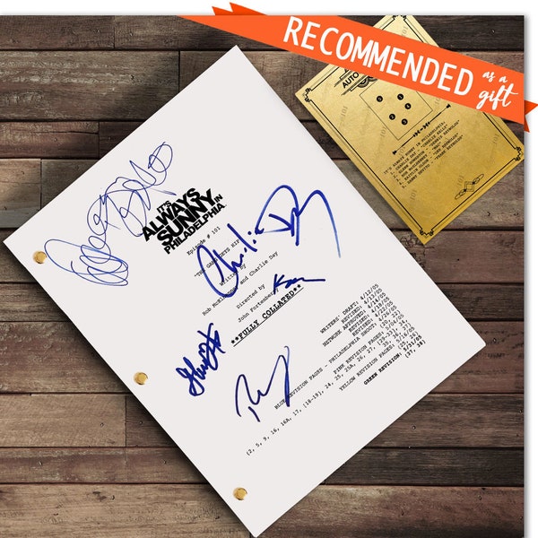 Es ist immer sonnig in Philadelphia TV Show Skript signiert Autogramm Drehbuch Charlie Day, Glenn Howerton, Rob McElhenney, Philly