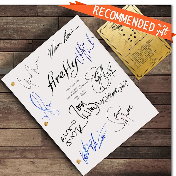 Firefly TV Show Script Signed Autograph Screenplay   Card Nathan Fillion, Malcolm Reynolds, Gina Torres, Alan Tudyk, Joss Whedon