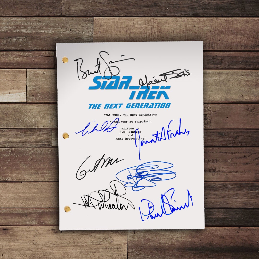 Star Trek - the Next Generation TV Script Reproduction Autograph - Captain  Jean Luc Picard, William Riker, Deanna Troi, Beverly Crusher - Etsy, image size:1080x1080