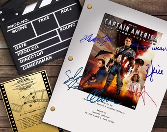 Captain America First Avenger Movie Script Reprinted Autographs - Steve Rogers, Chris Evans