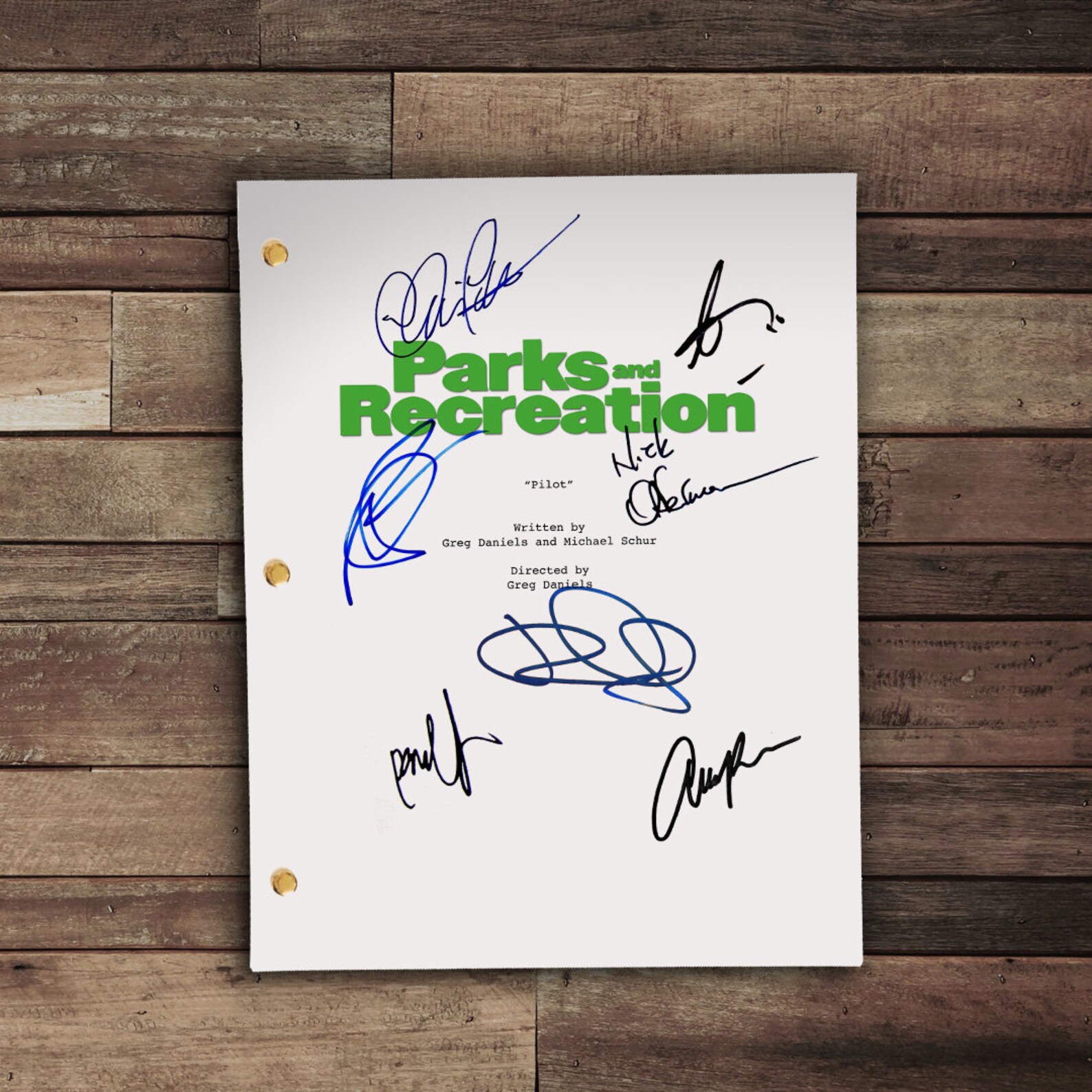 Parks and Recreation TV Script Sign Autograph Screenplay Etsy