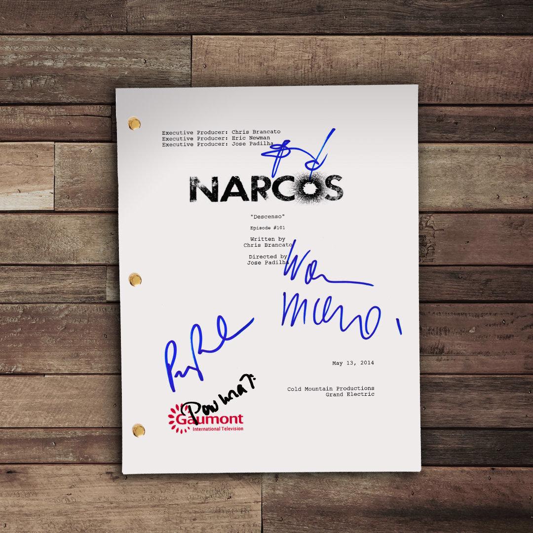 Buy Narcos TV Script Autograph Screenplay Javier Pena, Pedro Pascal, Pablo  Escobar, Wagner Moura, Boyd Holbrook, Paulina Gaitan Online in India - Etsy, image size:1080x1080