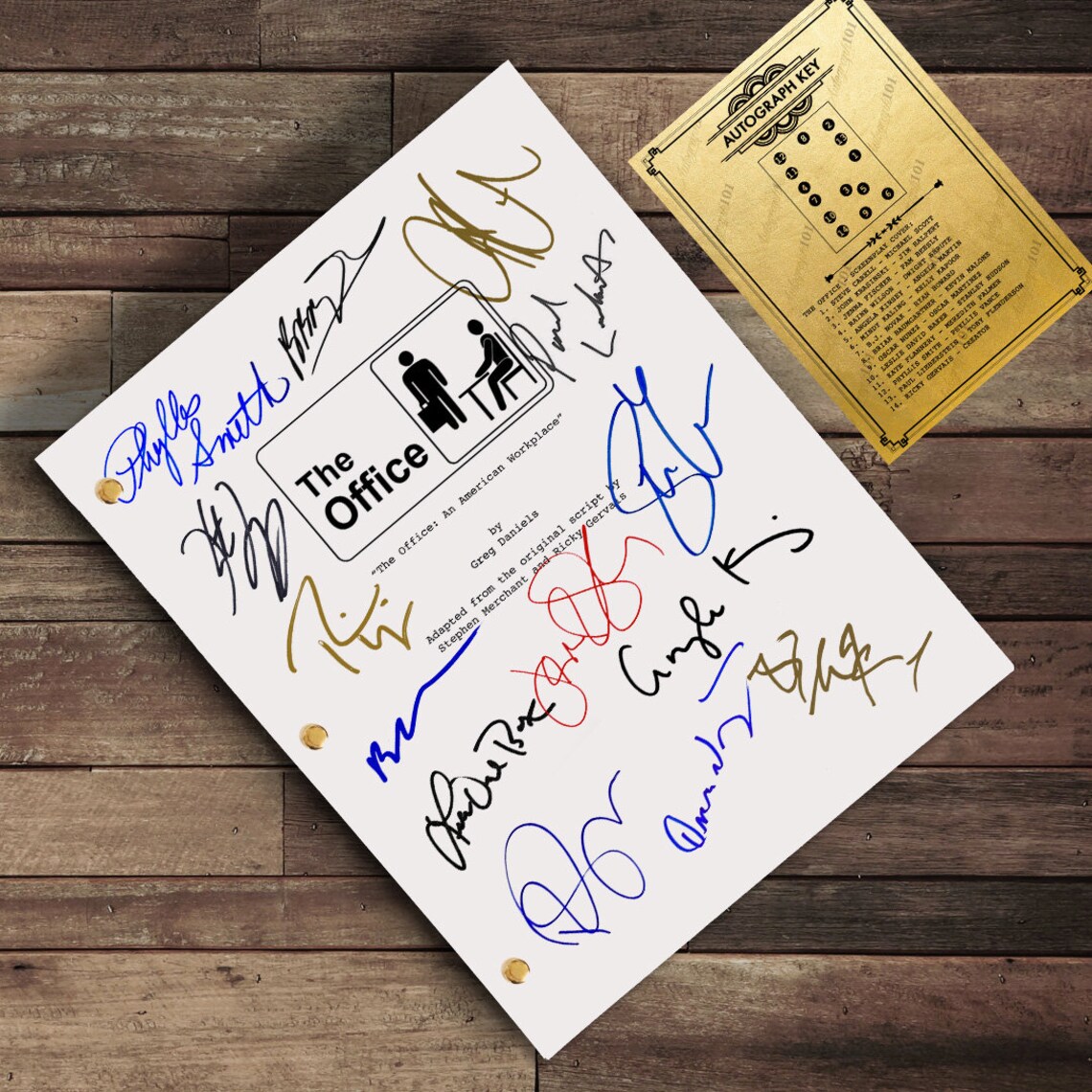 The Office Pilot Script Signed Cast Autograph Reproduction Screenplay