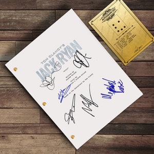 Tom Clancy's Jack Ray TV Script signierte Autogrammkarte - John Krasinski, Abbie Cornish, Cathy Mueller, Wendell Pierce, James Greer