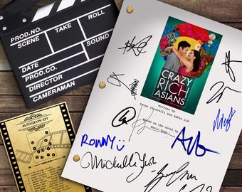 Crazy Rich Asians Movie Film Script Sign Autograph - Constance Wu, Henry Golding, Michelle Yeoh, Awkwafina, Ronny Chiang