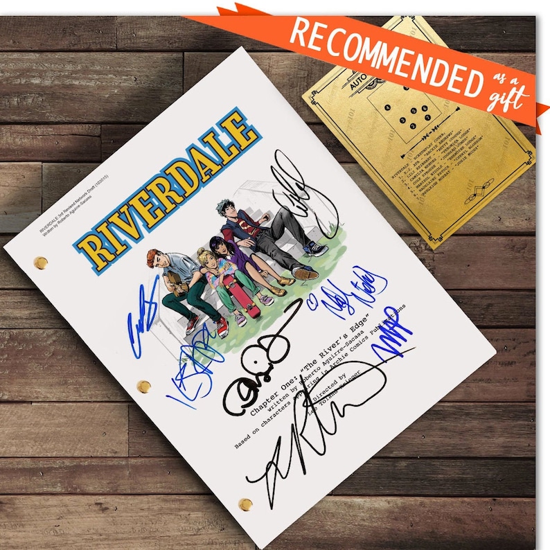 Riverdale TV Show Signed Script Autograph Card Archie Andrews Jughead Jones Betty Cooper Veronica Lodge Hermoine Cheryl Blossom image 1