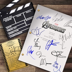 The Avengers Marvel MCU Movie Film Sign Autogramm - Iron Man, Black Widow, Captain America, Thor, Hulk, Hawkeye, Loki, Nick Fury