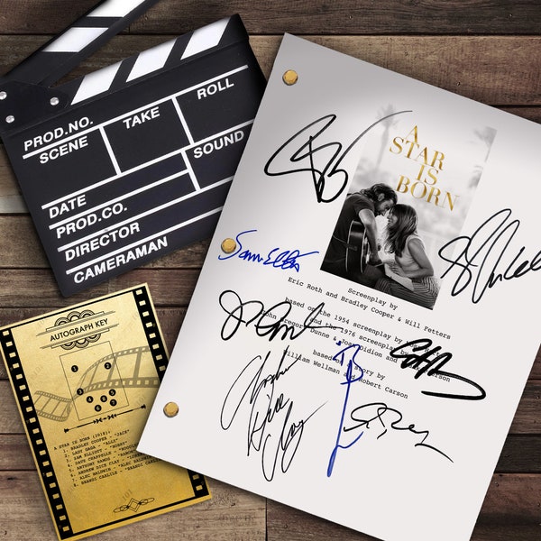 A Star is Born Film Script Sign Autograph - Lady Gaga, Bradley Cooper, Shallow, Alec Baldwin, Dave Chappelle, Anthony Ramos, Oscar