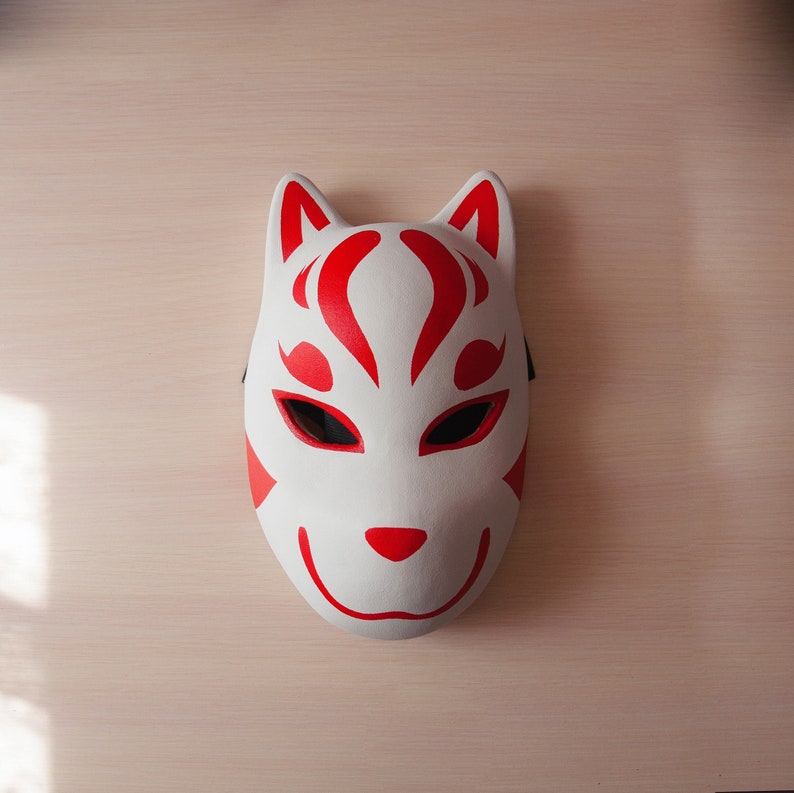 Kitsune mask for cosplay or anime interior fox mask Japanese Etsy