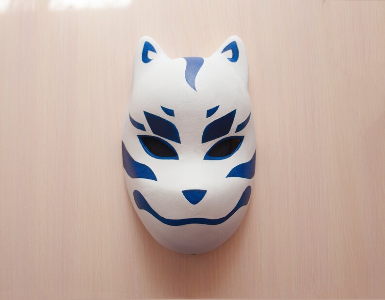 Kitsune mask for cosplay or anime interior fox mask Japanese Etsy