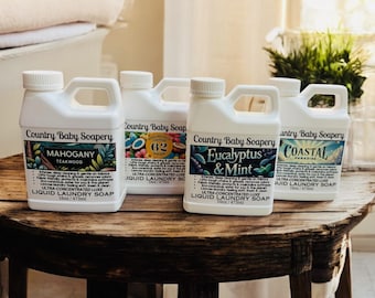 Luxe Liquid Laundry Soap | Ultra Concentrated | Handmade in WV | Long-Lasting | 16oz | Choose From 8 Fragrances | Country Baby Soapery
