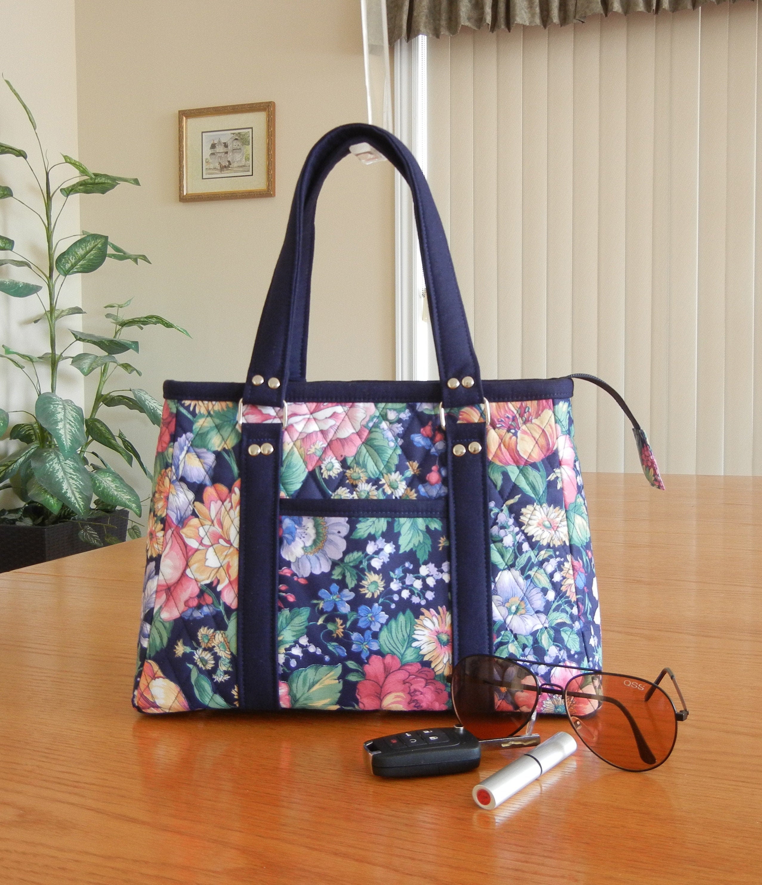 navy blue quilted handbag