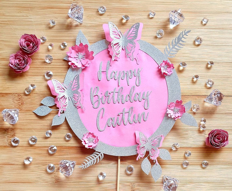 Download 3d Butterfly Cake Topper Personalised Banners Signs Party Decor Gkjwonosari Com