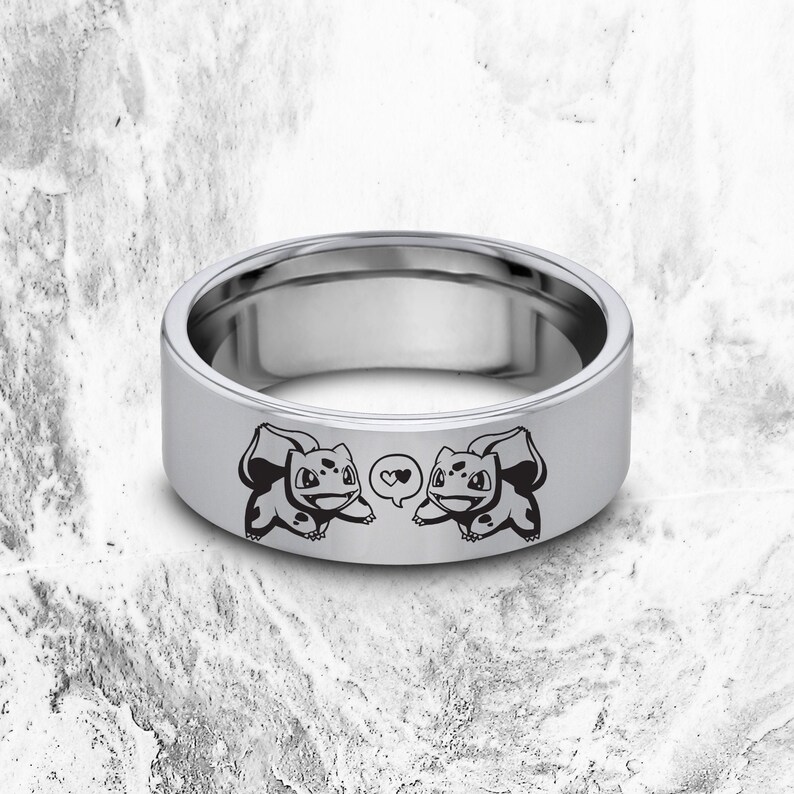 I Choose You Ring Bulbasaur Jewelry Pokemon Wedding Band Pokemon Gift Pokemon Pikachu Engraved Ring Pokemon Bulbsaur Ring