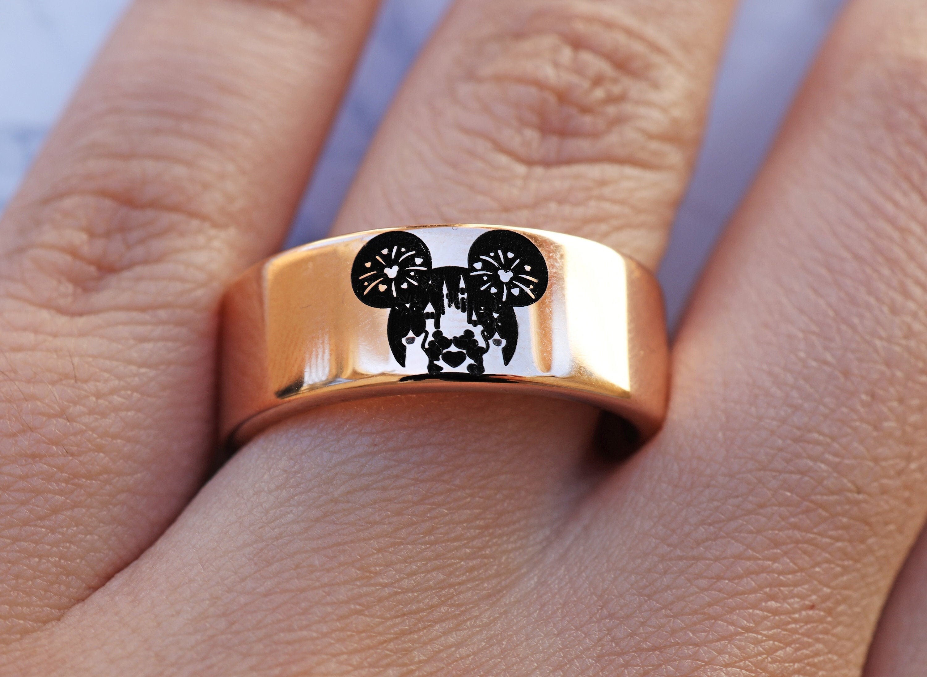 Disney Promise Ring Mickey and Minnie Wedding Band Mickey Etsy