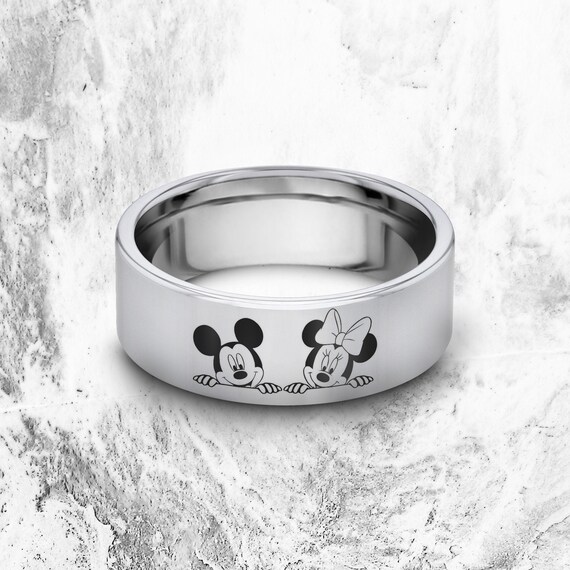 Disney Ring Mickey And Minnie Ring Mickey Wedding Ring Etsy
