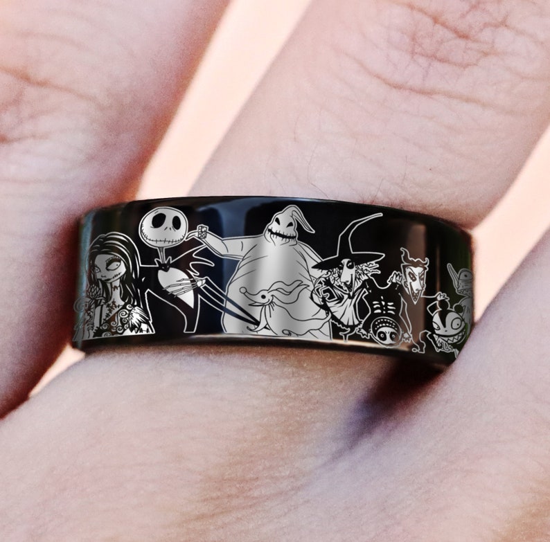 Jack & Sally Nightmare Before Christmas Wedding Ring Set