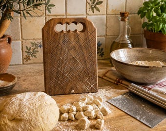 Rustic Walnut Cavarola Board – Handmade Gnocchi & Pasta Tool