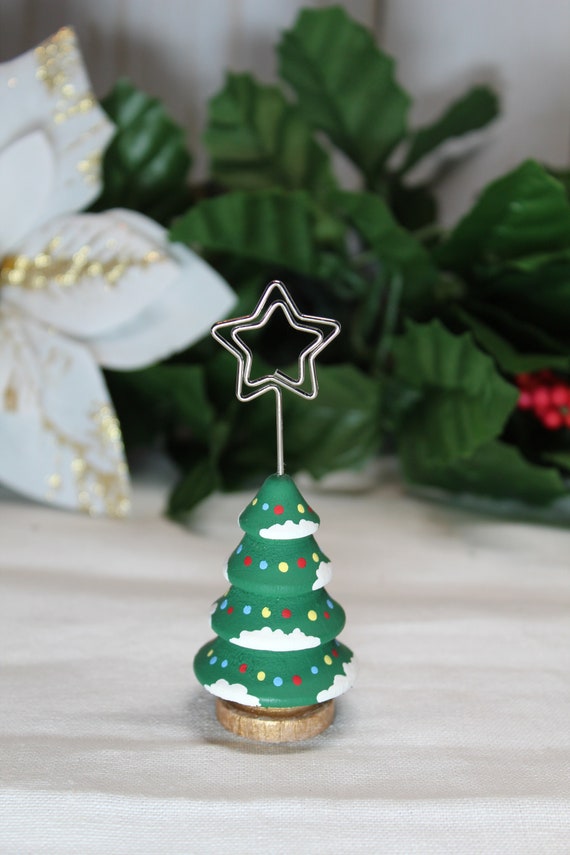 Christmas Tree Place Card Holders With Lights 6 Piece Set Etsy