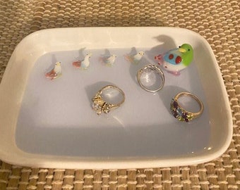 Mini hand-blown ducks repurposed to a ring dish/Mom and 4 babies