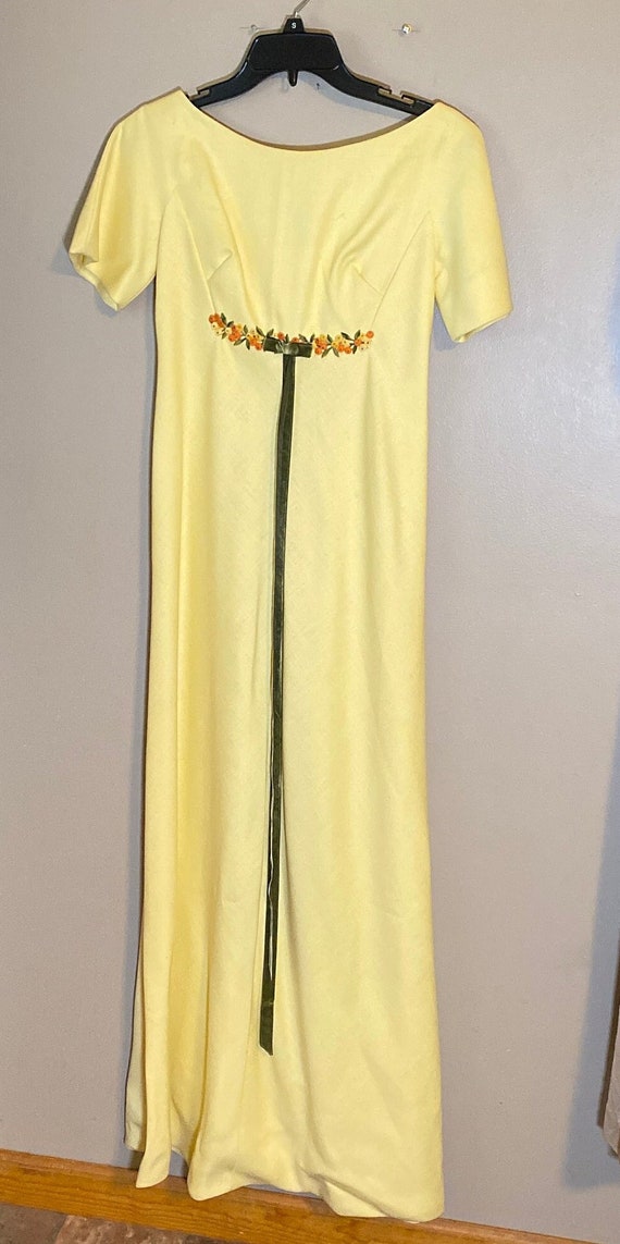 Vintage Lorrie Deb Linen and Satin Dress/yellow Un