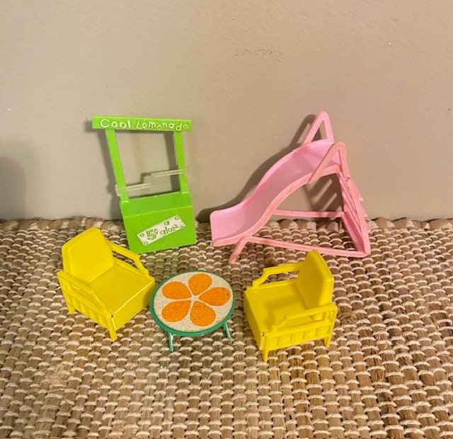 Liddle Kiddle Accessories/ Lemonade Stand, Slide, Table and Chairs Etsy