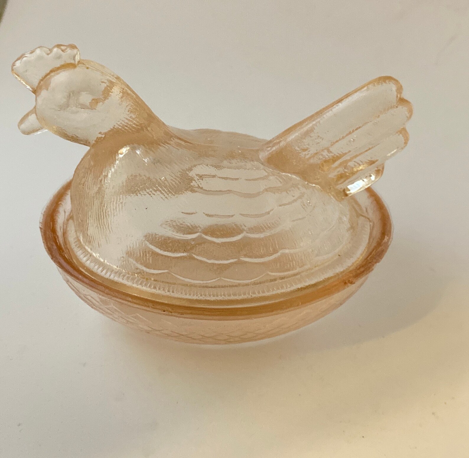 Pink Depression Glass Hen on Nest/collectible vintage Etsy