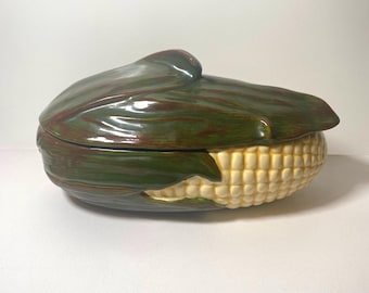 Corn casserole dish with lid/Farmhouse kitchen/Thanksgiving Table