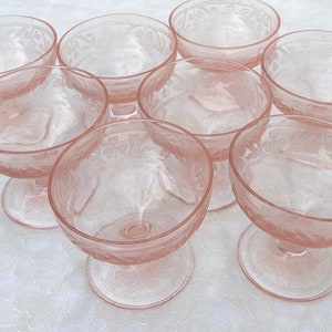 4 Vintage Hazel Atlas Depression Glass Pink Cloverleaf 5-3/4 inch Saucers 4 Vintage Hazel Atlas Depression Glass Pink Cloverleaf 5-3/4 inch Saucers