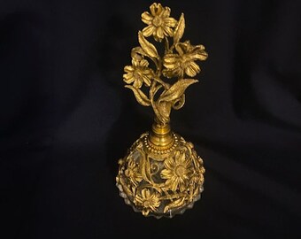 Matson goud vergulde Ormolu parfumfles met glazen dauber