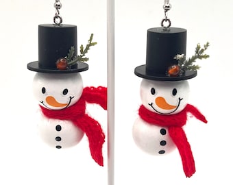 Snowman Earrings | 3D Snowman Earring | Christmas Snowman | Winter Earrings | Christmas Earrings