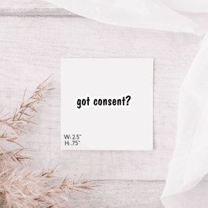 Got Consent? Sticker | Quote Sticker | Feminist Sticker | Consent My Body My Choice Sticker
