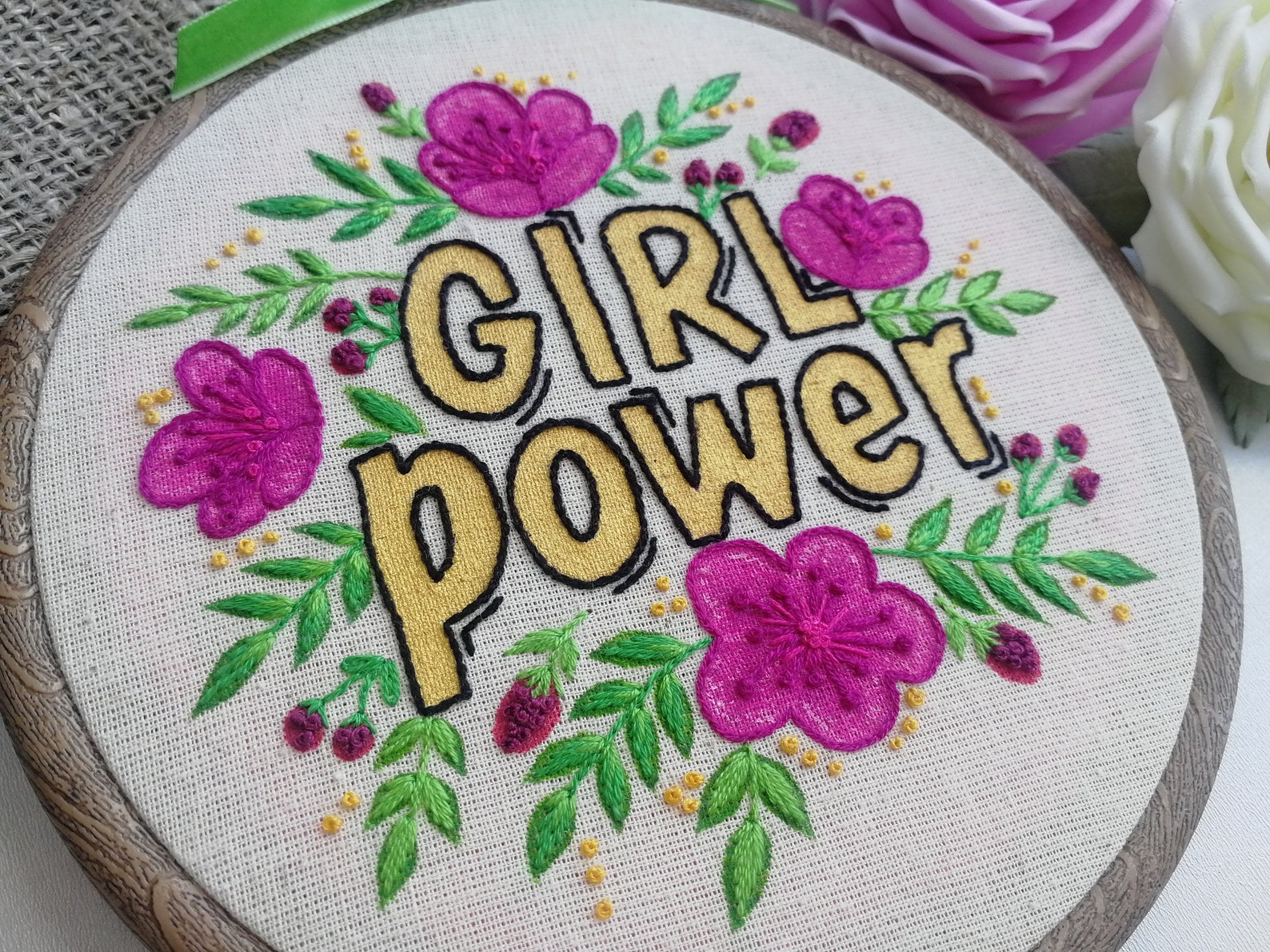 Girl Power EmbroideryFeminist Hoop ArtHand EmbroideryWall Etsy