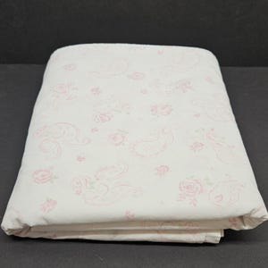 Simply Shabby Chic FULL Flat Sheet Pink Floral Paisley Cotton Cottagecore Cutter
