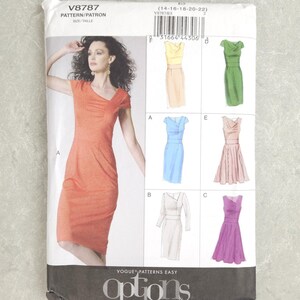 Vogue V8787 Easy Options 6 Dress Sewing Pattern Sizes 14–22 Sheath Fit & Flare
