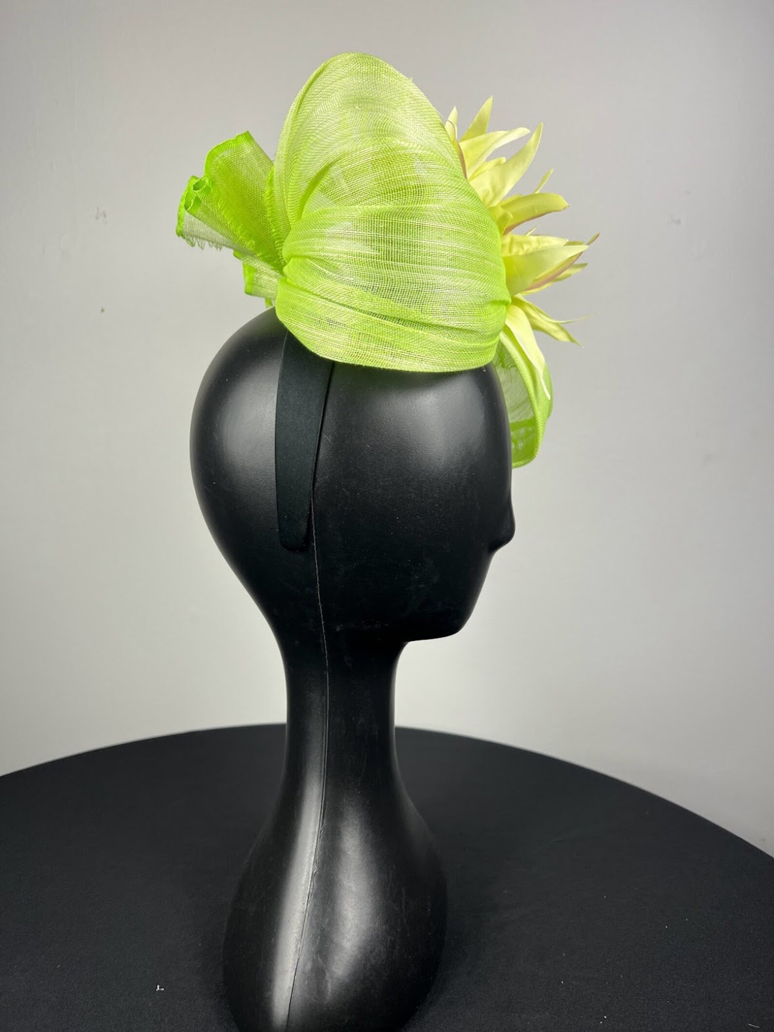 Orchids Fascinator - Lime