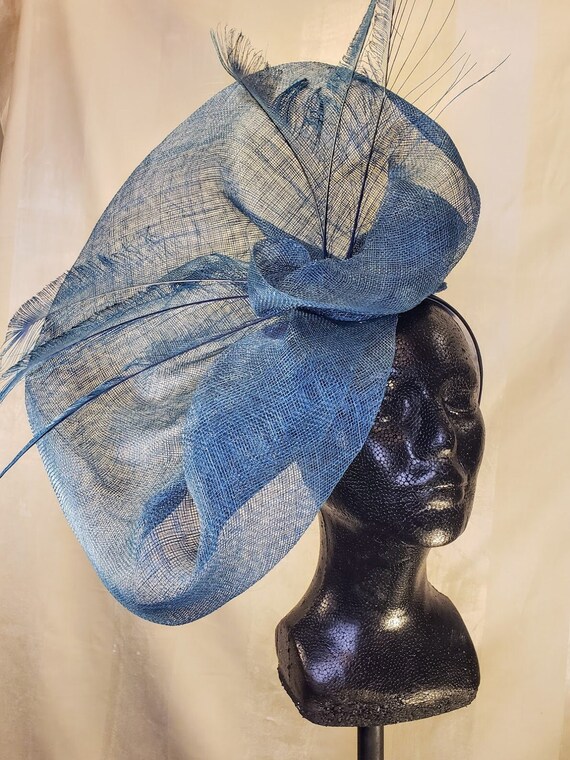 Peacock Blue Fascinator With Blue 