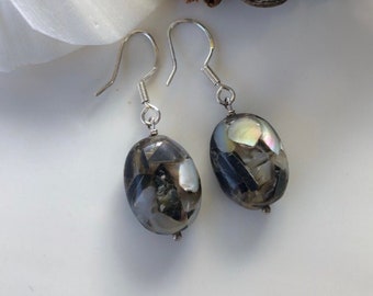 Semi Precious Shell Dangles with SS Ear Hooks