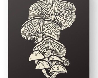 Mushroom Print, Mushroom Wall Art, High Quality Fungi Poster, Minimalist Nature Wall Art, Earthy Wall Art