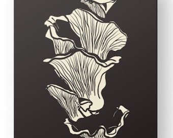 Lámina de setas, arte mural de setas, póster mural de setas de alta calidad, arte de hongos, decoración minimalista, decoración cottagecore, decoración de setas