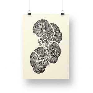 Mushroom Giclée Print, Mushroom Print, High Quality Mushroom Wall Art Poster, Multiple Size Variations