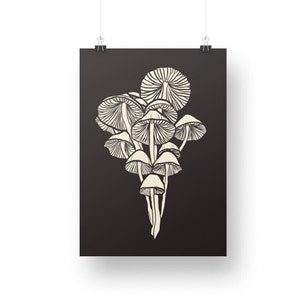 Mushroom Giclée Print, Mushroom Print, High Quality Mushroom Wall Art Poster, Multiple Size Variations