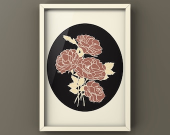 Blush Pink Rose Digital Download, Wydruk artystyczny do druku, Plakat z botanicznym kwiatem, Różowy kwiatowy wydruk artystyczny, Różowa kwiatowa sztuka ścienna, Sztuka kwiatowa