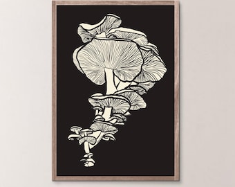 Mushroom Wall Art Print, Nature Decor (Digital Download)