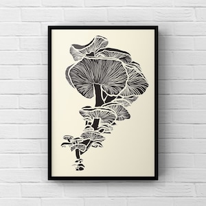 Mushroom Art Print Digital Download, Mushroom Decor, Nature Wall Art, 3:4 Digital Download, Mushroom Printable Wall Art, JPEG